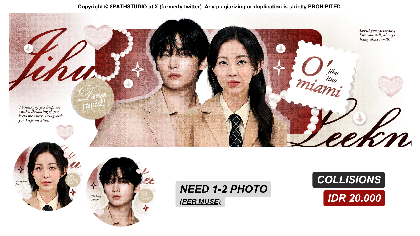 Bright, casual, warm manips, valentine vibes.