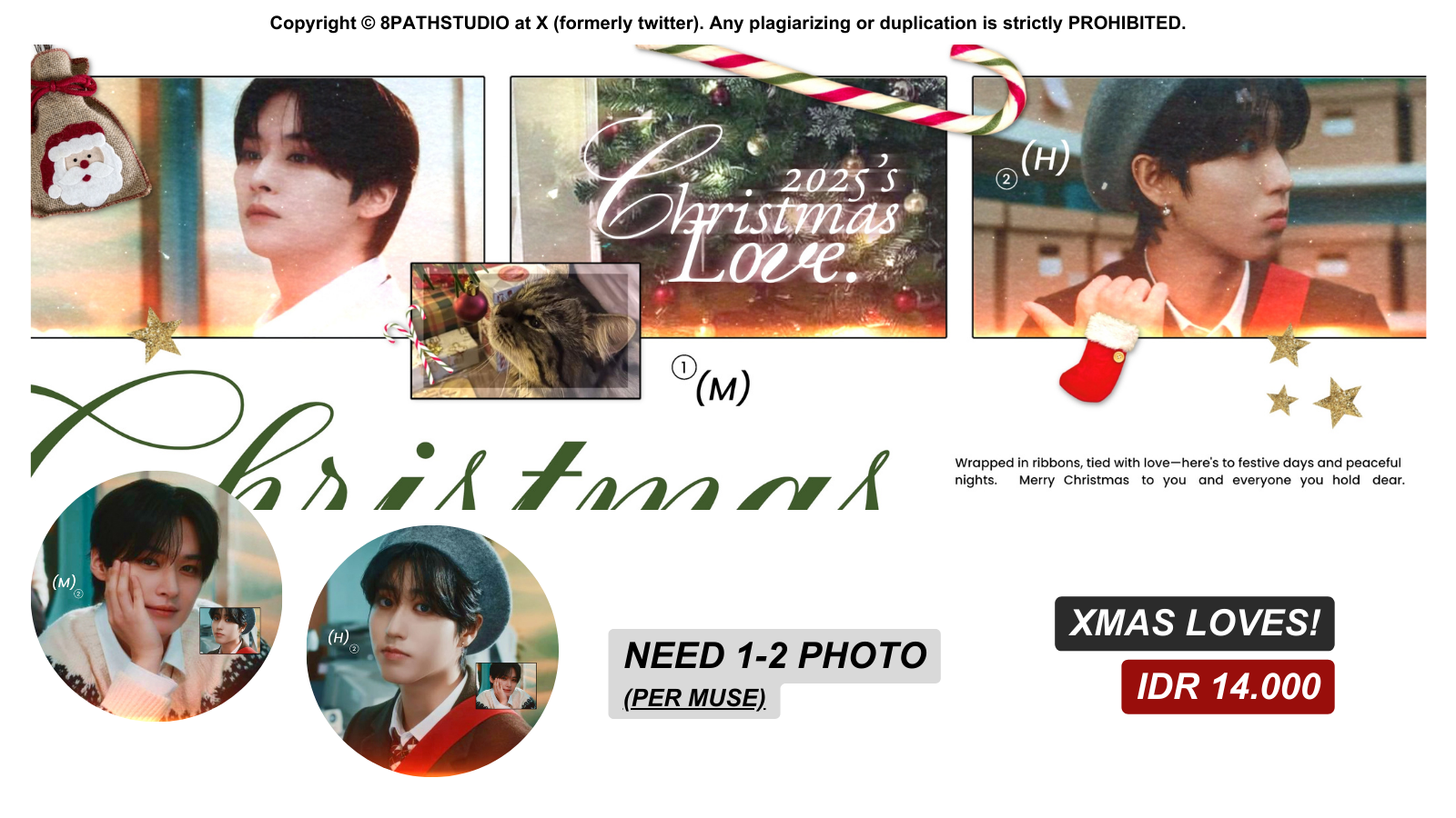 Christmas-couple mood with simple typography.