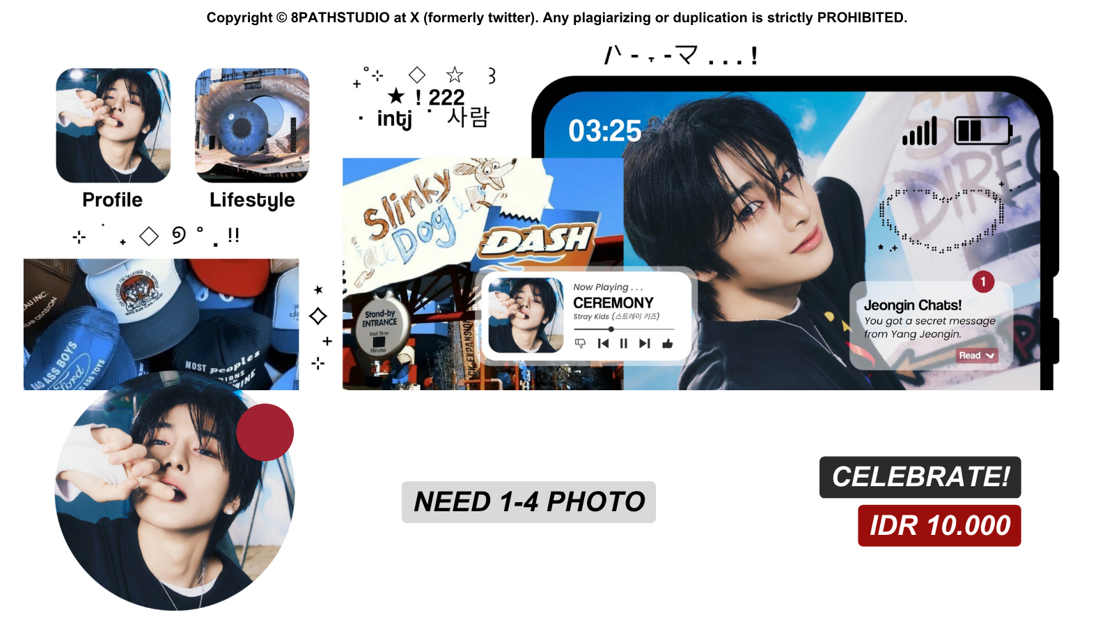 dynamic, sleek digital aesthetic with phone UI overlays and moodboards. Ava in PNG