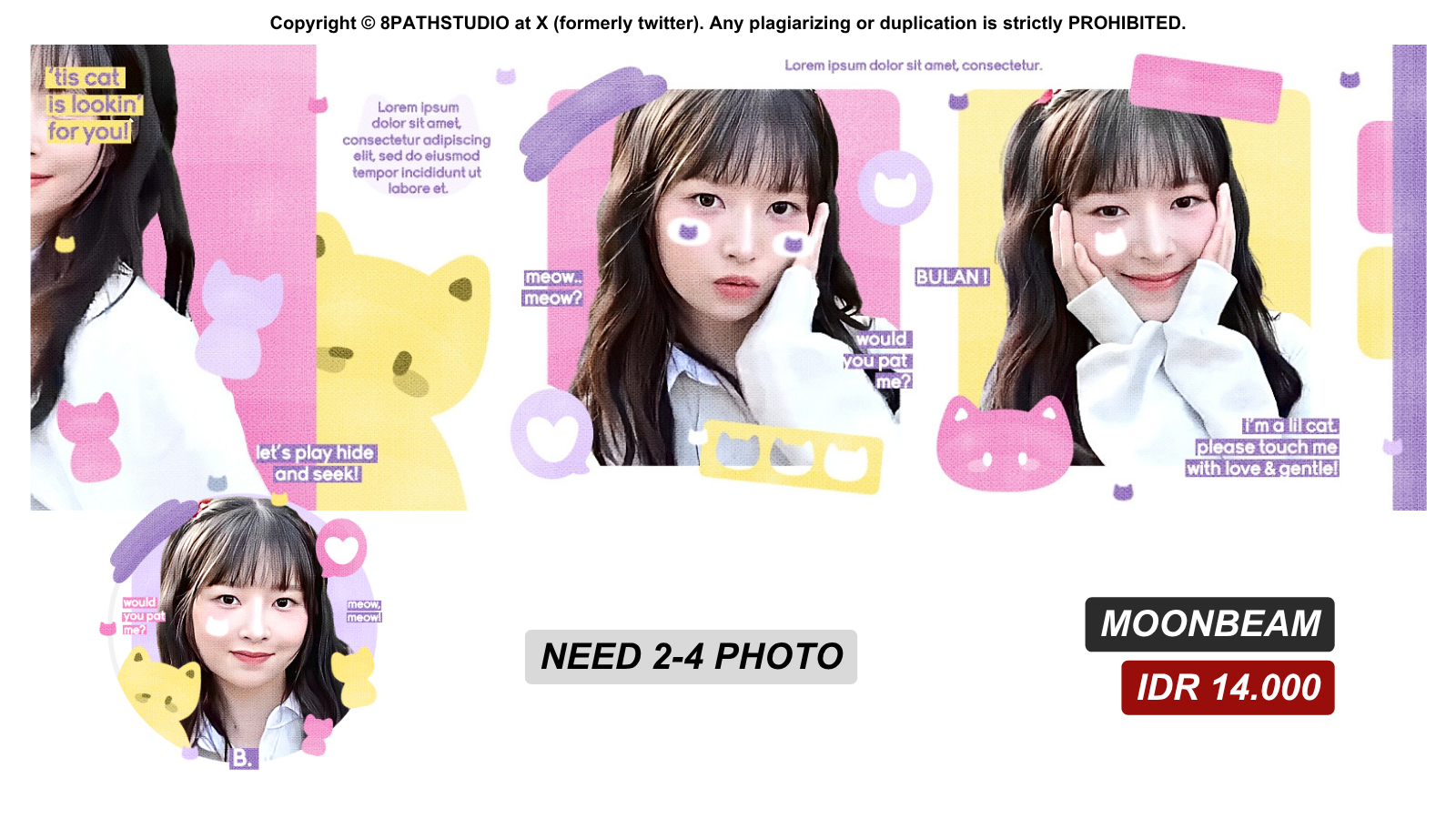 Bright and lively design with geometric-cat patterns. Ava in PNG only