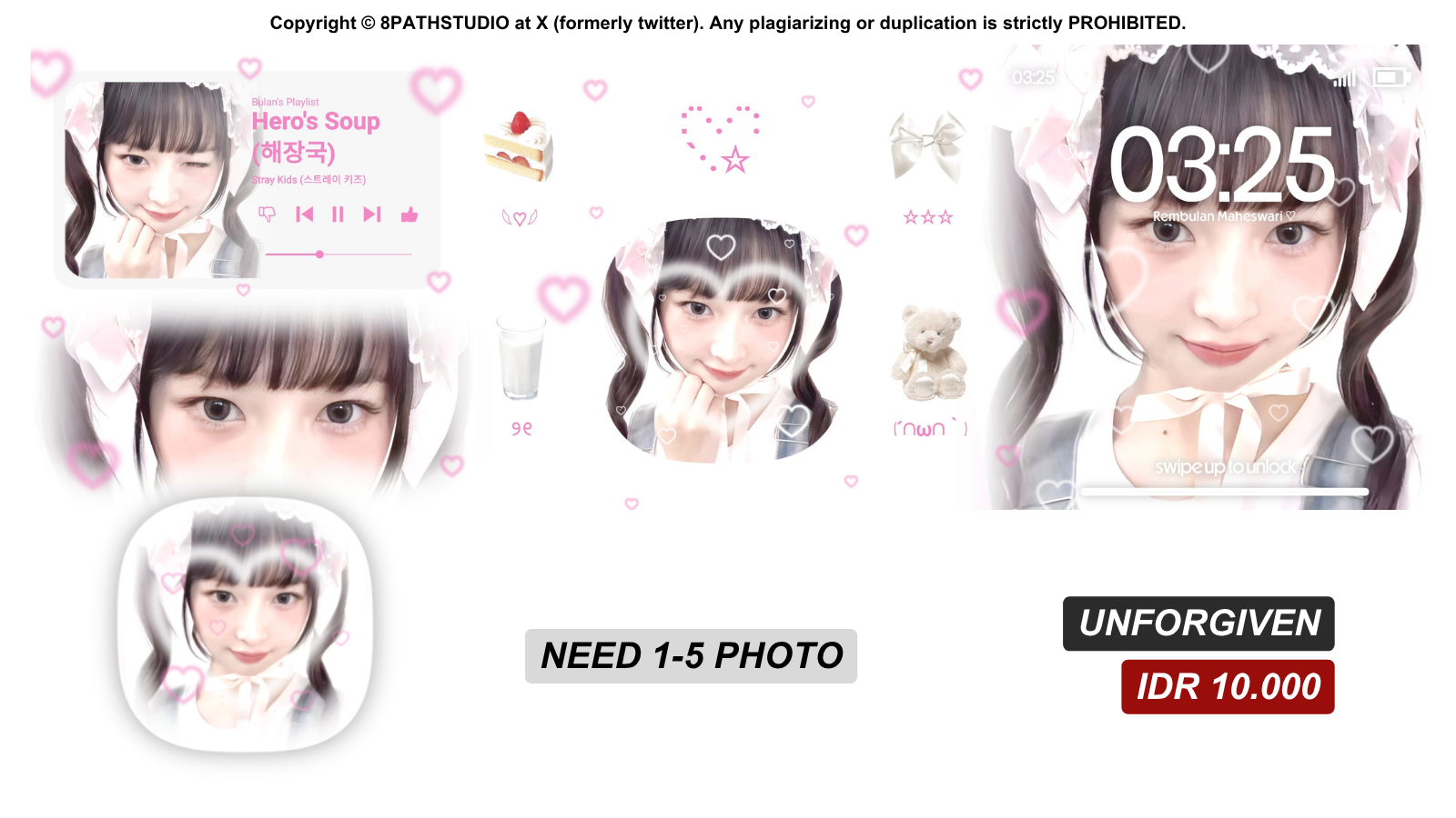 Ultra-sweet, bubblegum, glittery kawaii aesthetic. Ava in PNG only