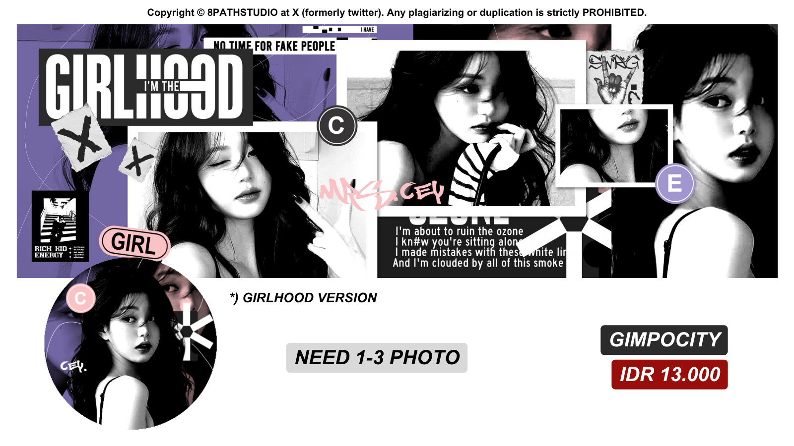 [GIRLHOOD VERS.] Aggressive, cinematic poster style with masculine focus.